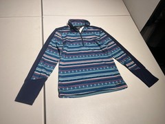Kerrits Shirt Kids Medium Fail Isle Fleece Tech Top 1/4 Zipper Pullover Poly