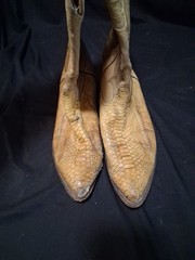 Tony Lama Snakeskin / Leather (?) Western Cowboy Boots Nice Designs