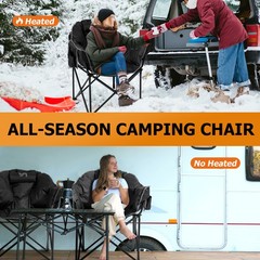 SLSY Oversized Heated Camping Chair Patio Lounge Chairs with 20000mAh Power Bank