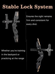 9″ Recurve Bow Sight 1 Pin Adjustable Aluminum T Shape Archery Hunting Target US