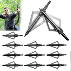 16Pcs Archery Broadheads 3Blade 100Grain Hunting Crossbow Compound Bow Arrow Tip