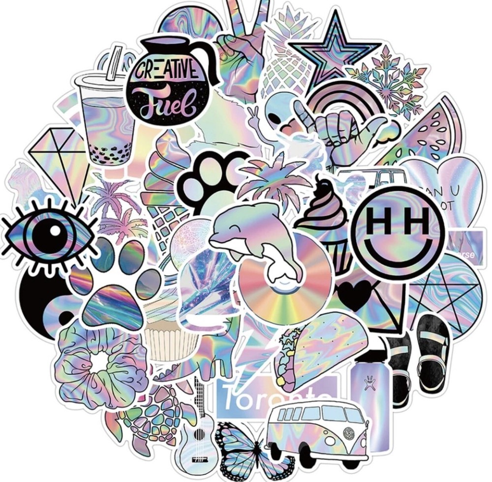Mixed VSCO Holographic Cartoon Stickers Luggage Skateboard DIY Cute Graffiti