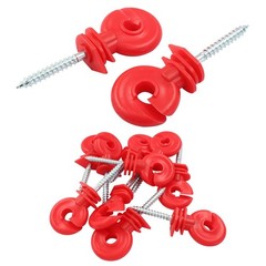 10Pcs Red Electric Fence Insulator, 91mm/3.58 inch Screw-in Electric Fence In…