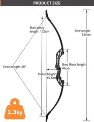 Lightweight 28-Inch Takedown Recurve Bow – Complete Archery Set for Right Hand