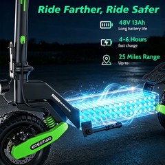 1200W Electric Scooter for Adult 30MPH 25Mile Foldable Fast Off-road E-Scooter