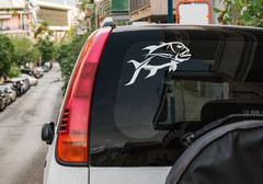Handmade Fishing Vinyl Decal – Ulua / Giant Trevally 5 x 3.5″, 9 Color Choices!
