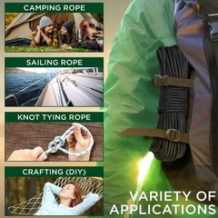Heavy-Duty 90FT Polypropylene Rope: Waterproof & UV Resistant for Outdoors