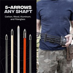 BALLISTA Bow 5-Arrow Quiver – Fit for Carbon, Wood, Aluminum, Fiberglass Arrows