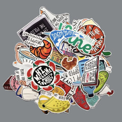 67pcs Vine Meme Stickers Croissant Oatmeal Chicken Popular Funny Food Sticker