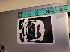 3.5″ Volcom Rectangle Black And White Sticker