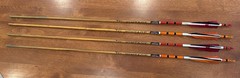 Lot Of 4 Black Eagle “Vintage” Fletched/Crested Wooden Arrows – Gently Used