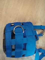 Horse Grazing Muzzle & Anti-Bite Halter, Large Size Blue Nylon
