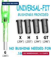 6/12PCS G Lighted Nocks for Arrows with .165 .204 .233 .244 .246 Inside Diameter