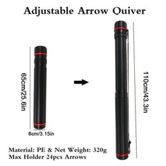 Extendable Outdoor Adjustable Telescopic Arrow Carrier Storage Tube with Strap