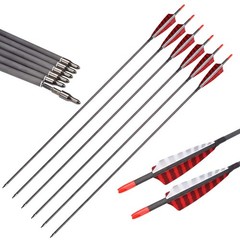 Hunter Ian Archery Pure Carbon Arrows 600 Spine 30 Inch Turkey Feather Fletch…