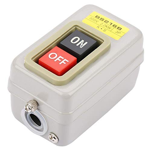 BS216B 110/220/380V Push Button Switch On/Off Start Stop Switch 3 Phase Self