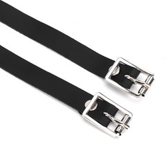 50cm Black 1 Pair Lengthen For Spur Straps Leathers With Stainless Steel