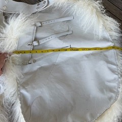 Wooly Rodeo Chinks Cowboy Western Chaps Mongolian Lamb Fur White Leather GUC