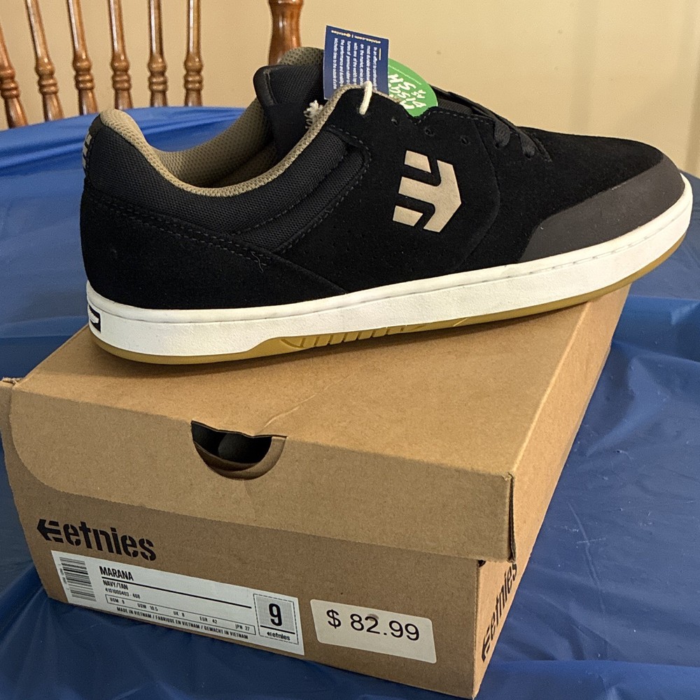 etnies Marana Black Low Top Skateboarding Shoes Men’s US 9 Medium (D)