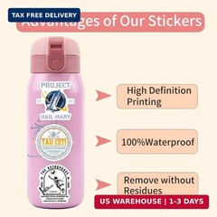 60Pcs Project Hail Mary Stickers, Funny Astronaut Stickers Waterproof Vinyl Gift