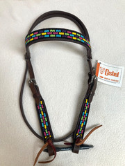 Cashel Multi-Color Beaded Browband Horse Headstall Bridle- UNUSED
