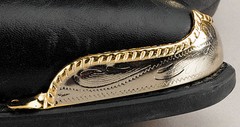 New! Western Cowboy Boot Toe Tips Rand – Brass & Silver Rope Edge – Pair / Set