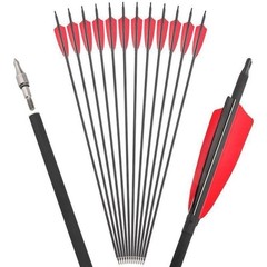 12/24pcs 31″/30″ Carbon Arrows Quiver 100 Grain 2 Blade Broadheads Hunting Shoot