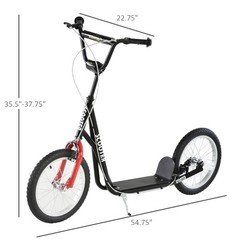 Youth Scooter Kick Scooter Front and Rear Dual Brakes, Black