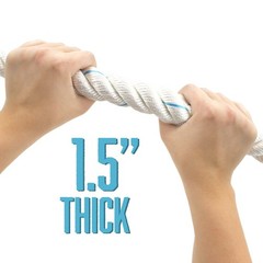 Crown Sporting Goods 1.5 Polydac Gym Climbing Rope, White – Fitness 3′