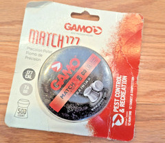 Lot 5 GAMO Match .177 Caliber 4.5mm Precision Pellets 7.56 Grain 500 Count Tins