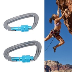 2PCS Compact Locking Carabiners For Outdoor Activities D Shape Popular