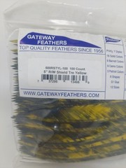 100pk Gateway Feathers 5″ Right Wing: Shield Tre Yellow 500RSTYL-100