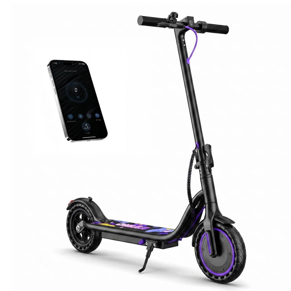 350W Folding Electric Scooter Teens E-Scooter 18KM Range Commuter +APP Control