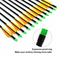 12pcs 30 inch Archery Fiberglass Arrows SP500 Hunting for Compound & Recurve Bow