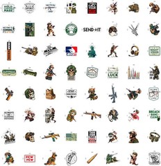 100Pcs Tactical Stickers for Men, Gun Sticker Pack – Gifts for Gun Enthusiast…
