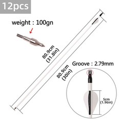 24PCS 30 in Archery Arrows Carbon Shaft Spine 500 OD 7.8 mm with Removable Tips