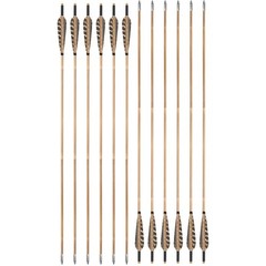 33″ Bamboo Arrows 5″ Naturer Feathers 8mm Archery Longbow Recurve Bow Hunting