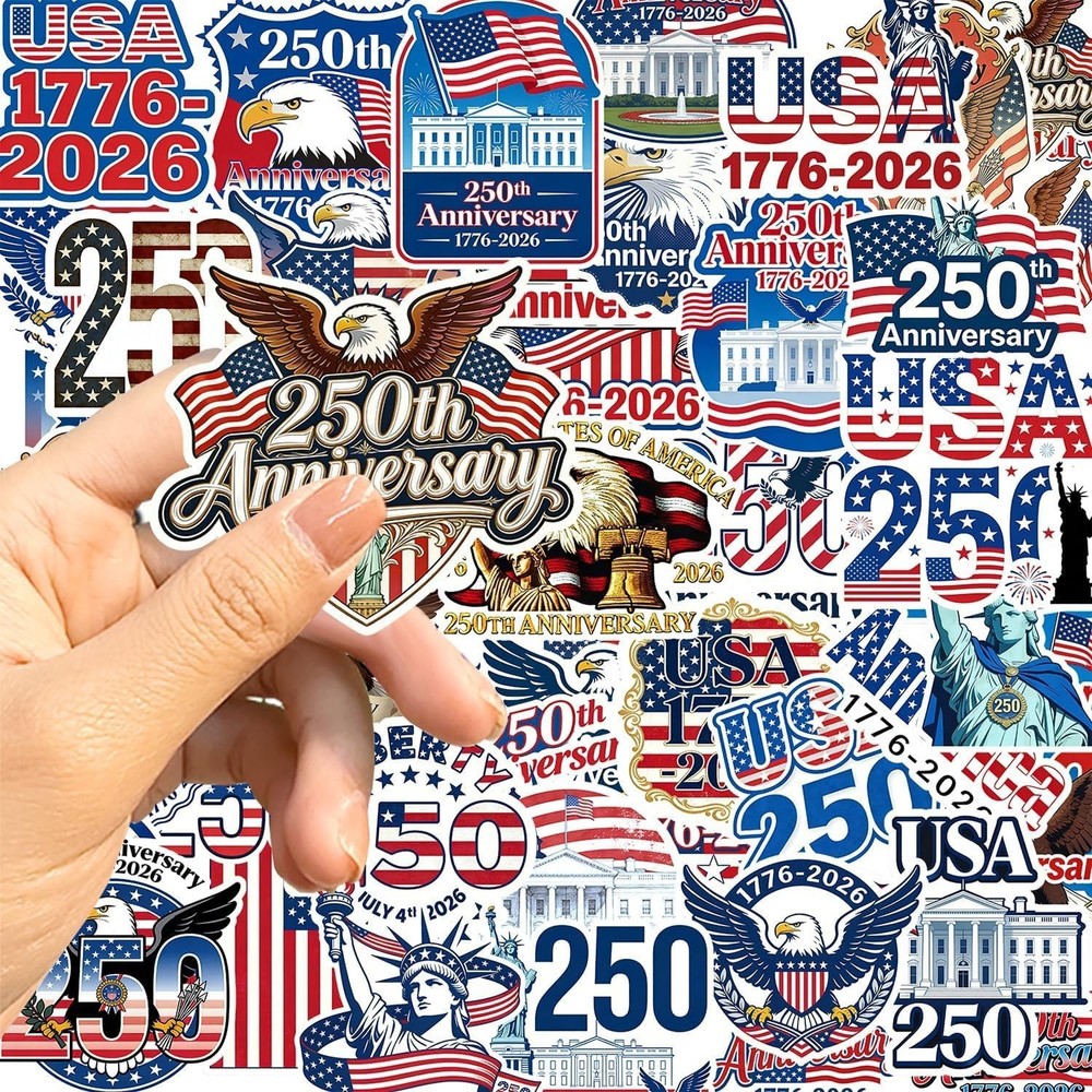 USA 250th Anniversary 3 Random Stickers Patriotic Decal Celebration Fun Pack!
