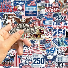 USA 250th Anniversary 3 Random Stickers Patriotic Decal Celebration Fun Pack!