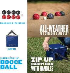 Competition 100Mm Resin Bocce Ball Outdoor Game Set with Carrying Bag for Easy S