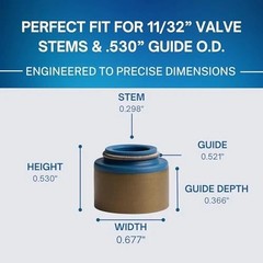 16pcs Rubber Positive Valve Stem Seal – Fits an» Valve Stem and a 0.530 11/32
