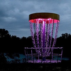 2 LED Disc Golf Basket Light up glow mvp black hole pro innova portable practice