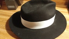Philadelphia Rapid Transit Black Wool Felt Hat Western Leather Size L WPL 4384