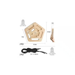 Oak Hangboard Rock Climbing Training 1-Pack with 11 Grip Options 3Cm Thick 450 L