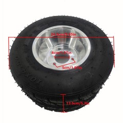 10×4.50-5 or 11×7.10-5 Tire 3 Bolt Wheel Rim for Racing Go Kart Trike Drift Quad