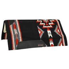 HILASON 32×32 In Western Horse Saddle Wool Blanket Pad Fur Padding Black
