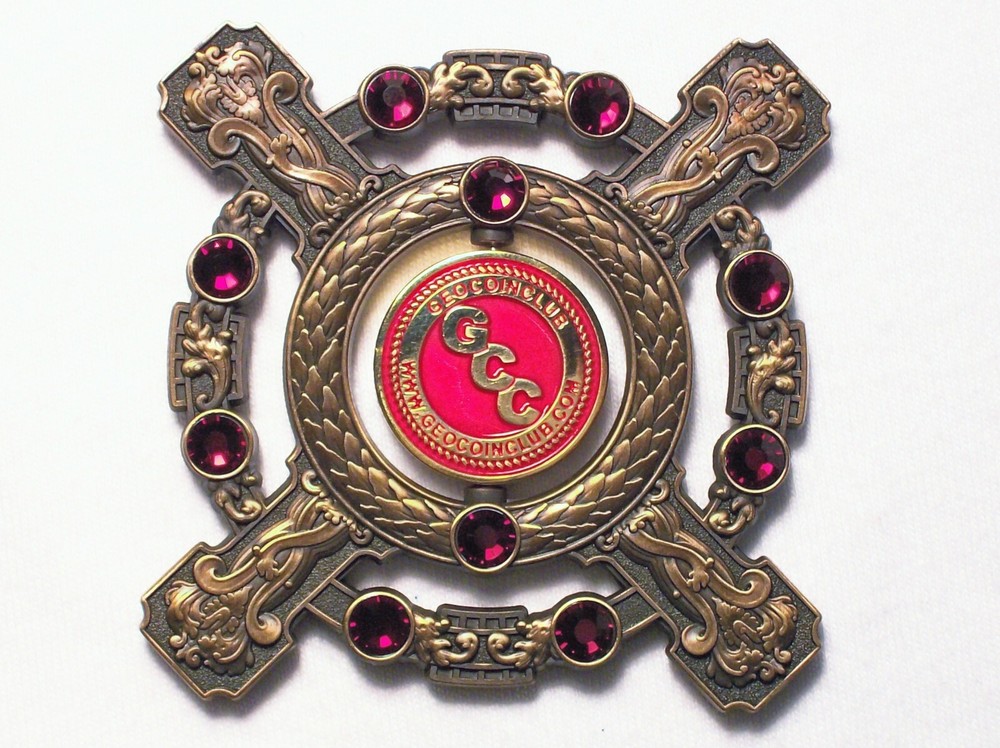 GCC 10 Years Anniversary – Antique Gold Finish – New Unactivated Geocoin