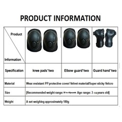 Kids Protective Gear Set SHENMOREN Knee Pads for 3-10 Years black
