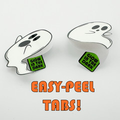25x glow in the dark halloween ghost stickers pack waterproof vinyl decals