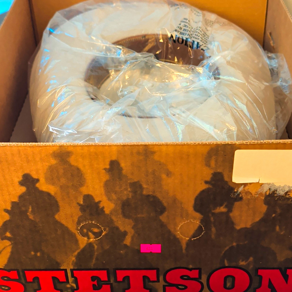 Stetson Rancher Western Hat Silverbelly 7 1/8 4X Beaver 4″ Brim Box